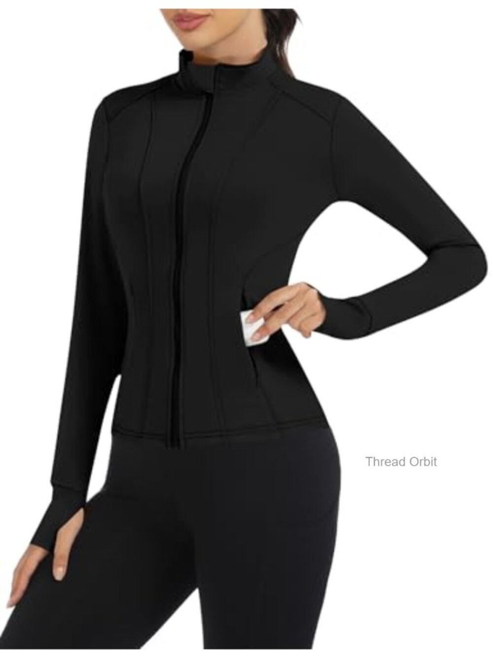 Women's Lightweight Zip Up Workout Jacket Slim Fit Running Yoga Top